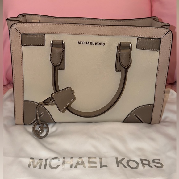 Michael Kors Pink and Brown Satchel - Picture 2 of 13